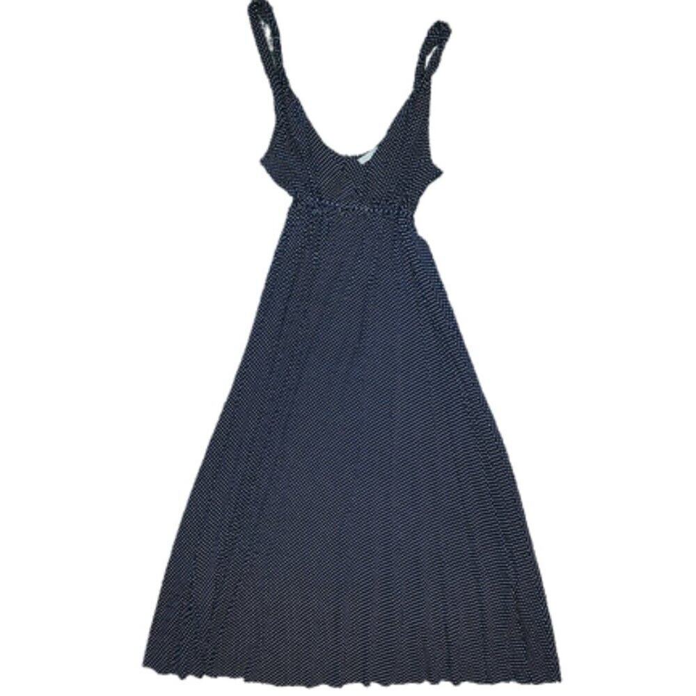 Strappy Knit Sun Dress XS | Navy/White Micro Polka Dots | By GAP |